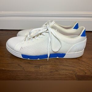 SWIMS Men’s Size 12 Breeze Tennis Knit Shoes White Blue Sneakers